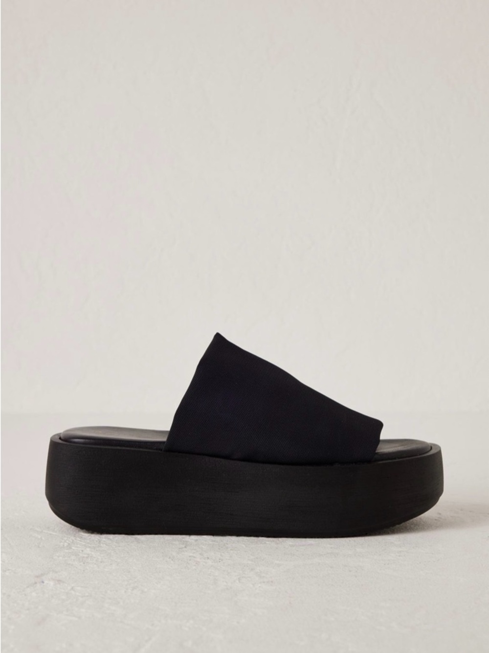 Black Platform Slide Sandals
